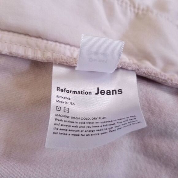 NWT Reformation Evie Straight Ankle Crop Belted Paper Bag Pants Rose Pink 26 - Picture 12 of 14